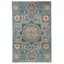 Tappeto Mamlouk Pakistan 82x125 Blu Petrolio Ar