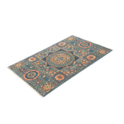 Tappeto Mamlouk Pakistan 80x126 Blu Ottanio Ara