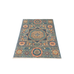 Tappeto Mamlouk Pakistan 80x126 Blu Ottanio Ara