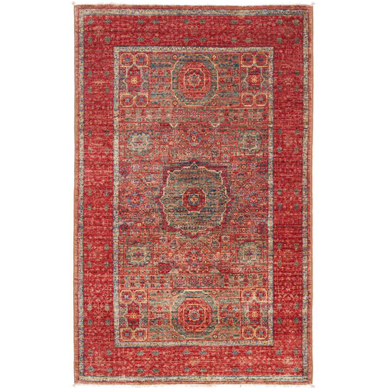 Tappeto Mamlouk Pakistan 79x127 Rosso Petrolio