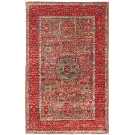 Tappeto Mamlouk Pakistan 79x127 Rosso Petrolio