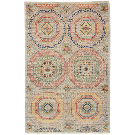 Tappeto Mamlouk Pakistan 79x124 Beige Blu Rosso