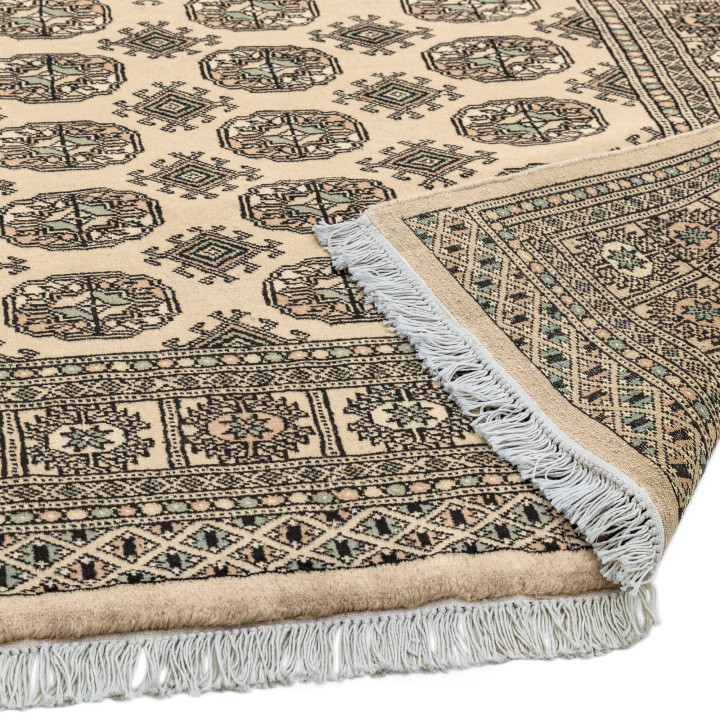 Tappeto Bokhara geometrico beige e nero Corsia 6
