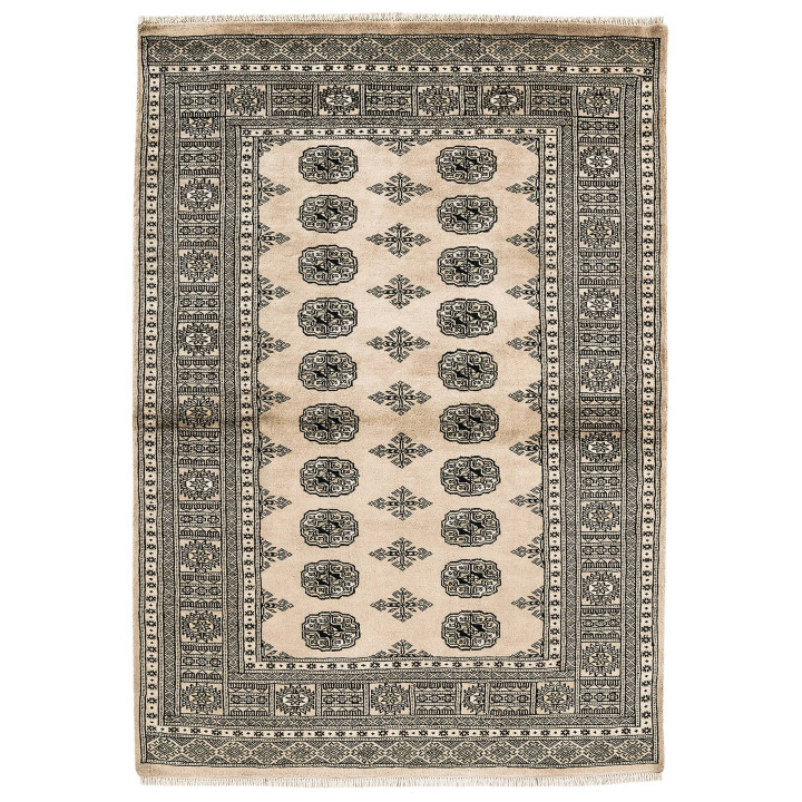 Tappeto Bokhara geometrico beige e nero 120x180