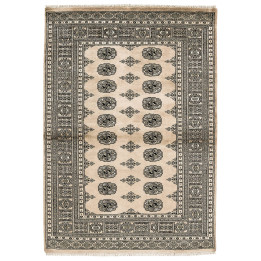 Tappeto Bokhara geometrico beige e nero 170x240