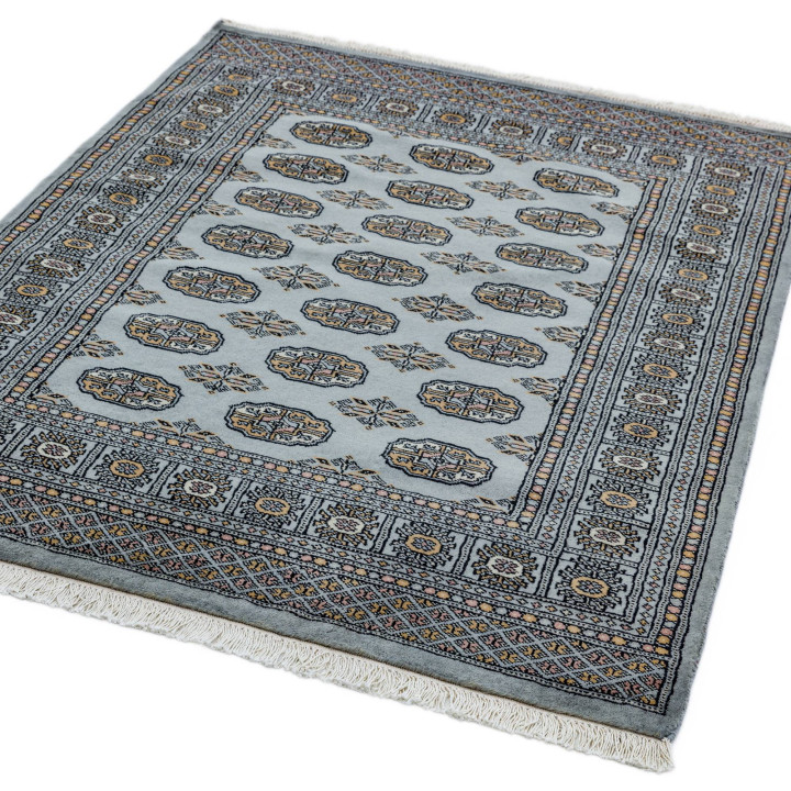 Tappeto Bokhara stilizzato blu beige arancio Cor