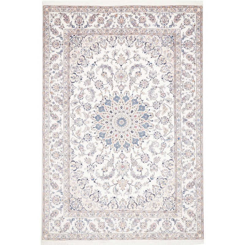 Tappeto Kashan Persia 197x300 Bianco Crema Beig