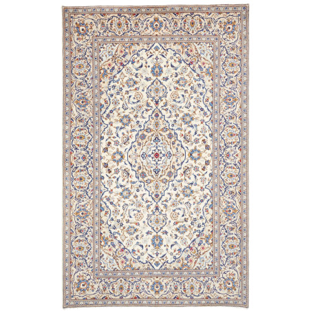 Rug Kashan Persia 198x297 Ivory Blue Gold Red