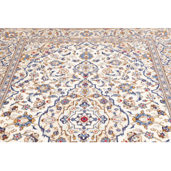 Rug Kashan Persia 198x297 Ivory Blue Gold Red