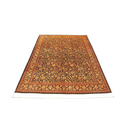 Tappeto Ghom Seta Persia 135x203 Nero Oro Marro