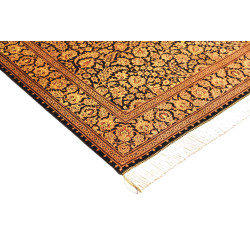 Tappeto Ghom Seta Persia 135x203 Nero Oro Marro