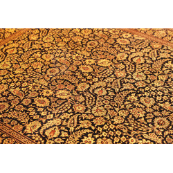 Tappeto Ghom Seta Persia 135x203 Nero Oro Marro