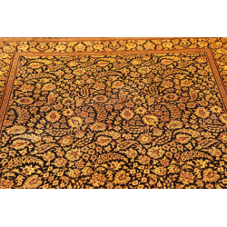 Tappeto Ghom Seta Persia 135x203 Nero Oro Marro
