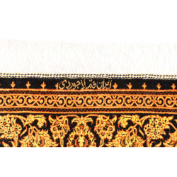 Tappeto Ghom Seta Persia 135x203 Nero Oro Marro