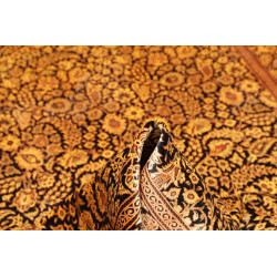 Tappeto Ghom Seta Persia 135x203 Nero Oro Marro