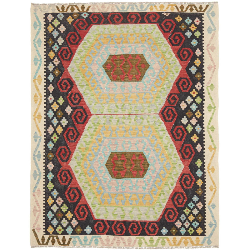 Rug Kilim Afghanistan 157x203 White Cream And M