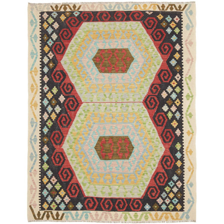 Rug Kilim Afghanistan 157x203 White Cream And M