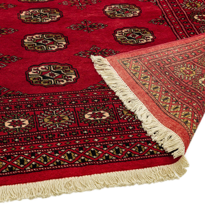 Rug Bokhara geometric red black beige white 180x