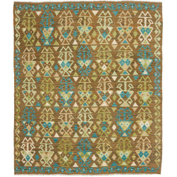 Rug Kilim Afghanistan 168x197 Earthy Brown Teal