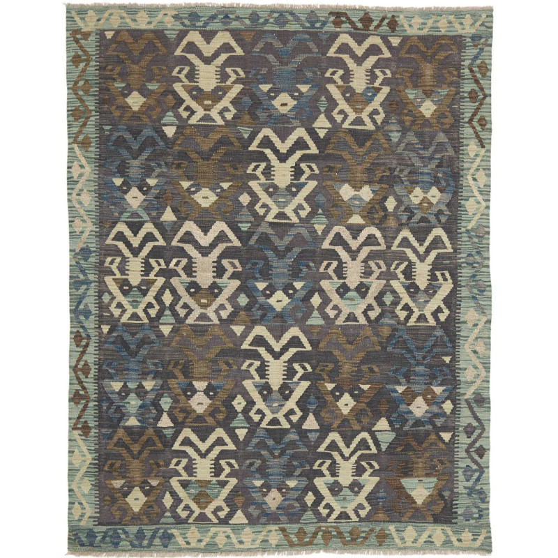 Tappeto Kilim Afghanistan 160x207 Blu Scuro Bei