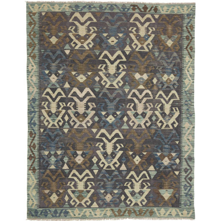 Tappeto Kilim Afghanistan 160x207 Blu Scuro Bei