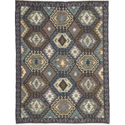 Rug Kilim Afghanistan 154x203 Charcoal Grey Pet