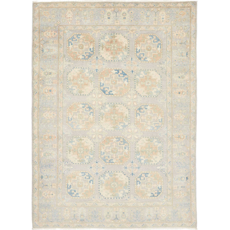 Tappeto Kazak Afghanistan 144x198 Grigio Chiaro