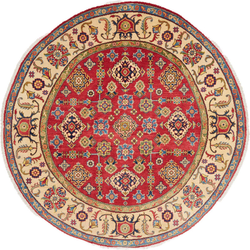 Tappeto Kazak Afghanistan 200x200 Rosso Cremisi