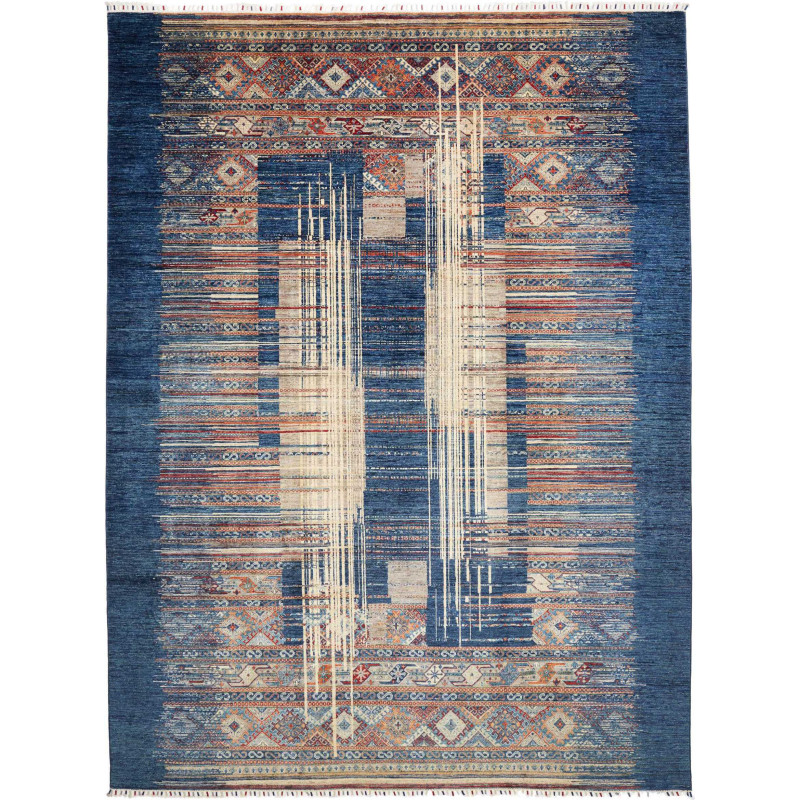 Tappeto Mosaic Pakistan 267x360 Blu Beige Terra