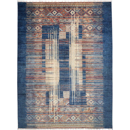 Tappeto Mosaic Pakistan 267x360 Blu Beige Terra