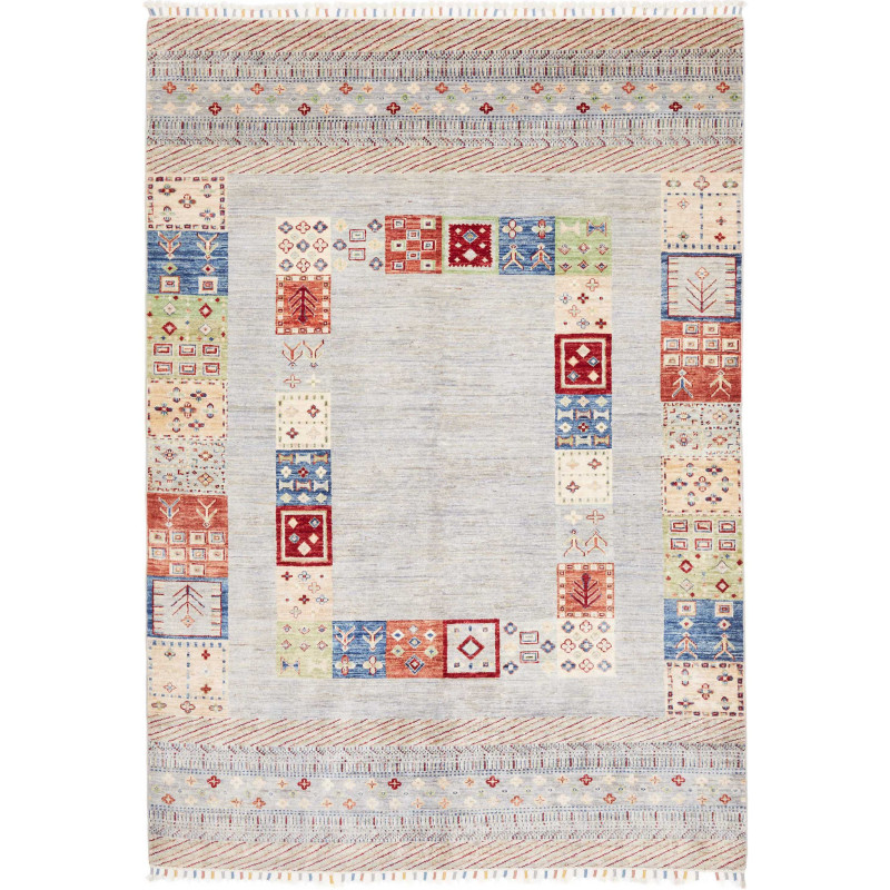 Tappeto Siva Pakistan 170x238 Grigio Azzurro Ch