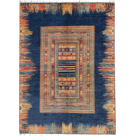 Tappeto Siva Pakistan 170x235 Blu Navy Arancio