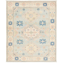 Rug Kazak Afghanistan 151x185 Pastel Blue Cream