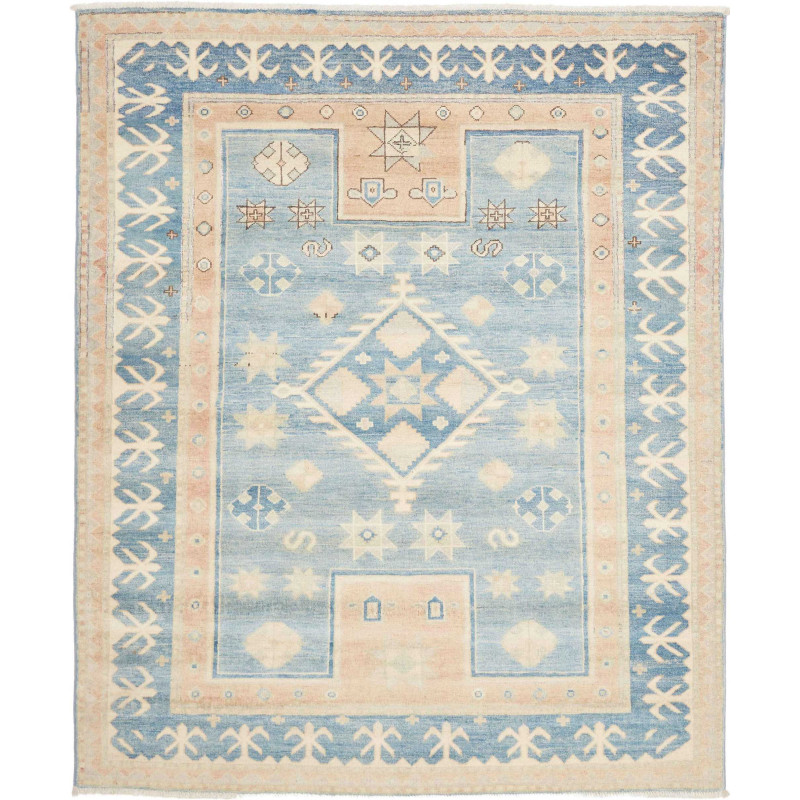 Rug Kazak Afghanistan 164x200 Pastel Blue Peach