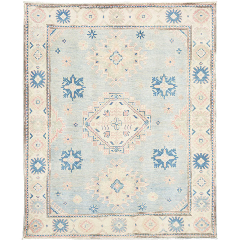 Rug Kazak Afghanistan 150x185 Light Blue Cream
