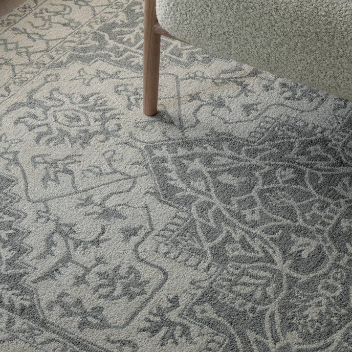 Tappeto Bronte Fine Loop medaglione floreale bei