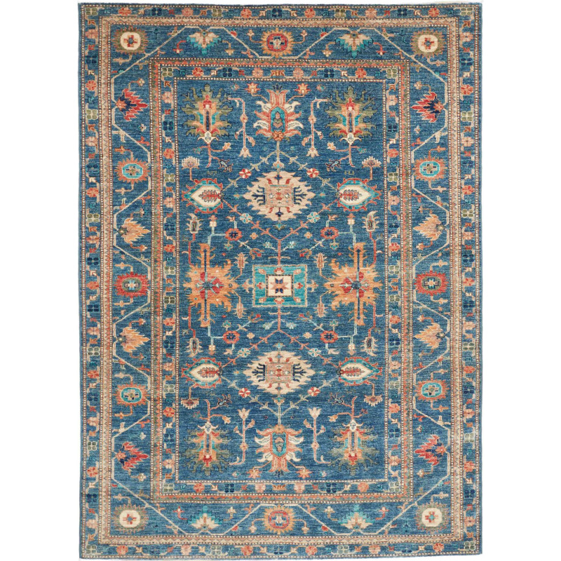 Rug Kazak Fine Pakistan 172x240 Blue Orange Ter