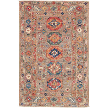 Rug Kazak Fine Pakistan 123x190 Brown Grey Terr