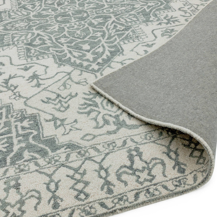 Tappeto Bronte Fine Loop medaglione floreale bei