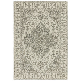 Tappeto Bronte Fine Loop medaglione floreale bei