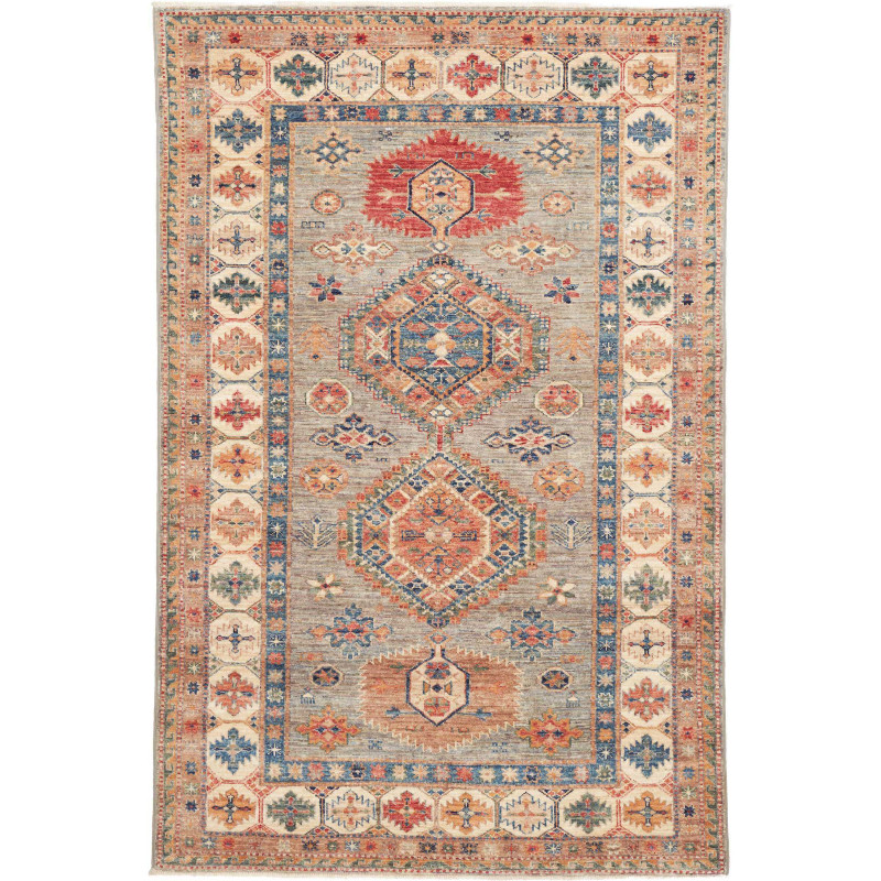 Rug Kazak Fine Pakistan 123x188 Grayish Blue Te