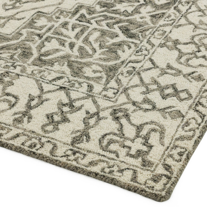 Tappeto Bronte Fine Loop medaglione floreale bei