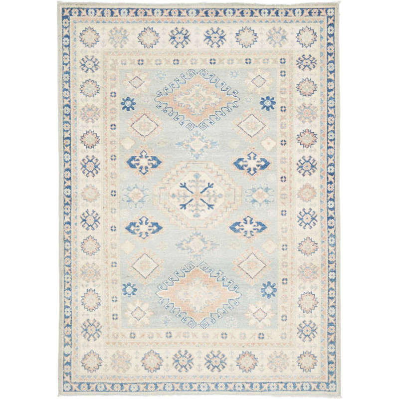 Rug Kazak Afghanistan 129x179 Light Blue Cream