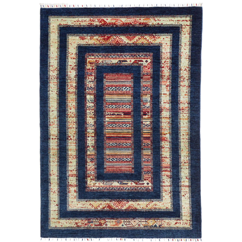 Tappeto Siva Pakistan 169x240 Blu Marino Beige
