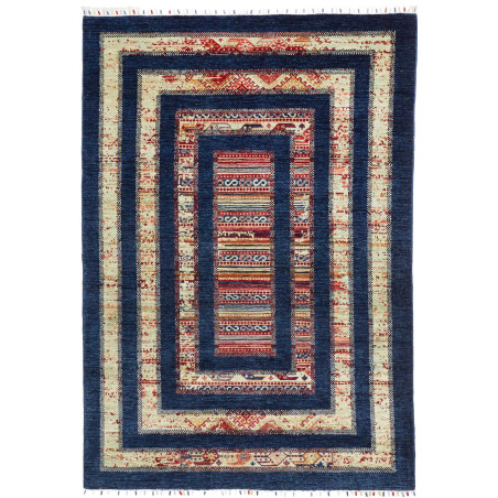 Tappeto Siva Pakistan 169x240 Blu Marino Beige