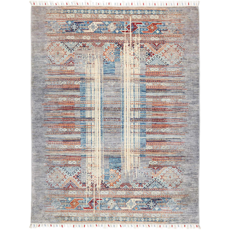 Tappeto Siva Pakistan 148x193 Grigio Blu Celest