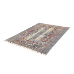Tappeto Siva Pakistan 148x193 Grigio Blu Celest
