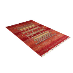 Tappeto Siva Pakistan 124x186 Rosso Arancio Ter