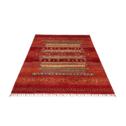 Tappeto Siva Pakistan 124x186 Rosso Arancio Ter