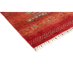 Tappeto Siva Pakistan 124x186 Rosso Arancio Ter